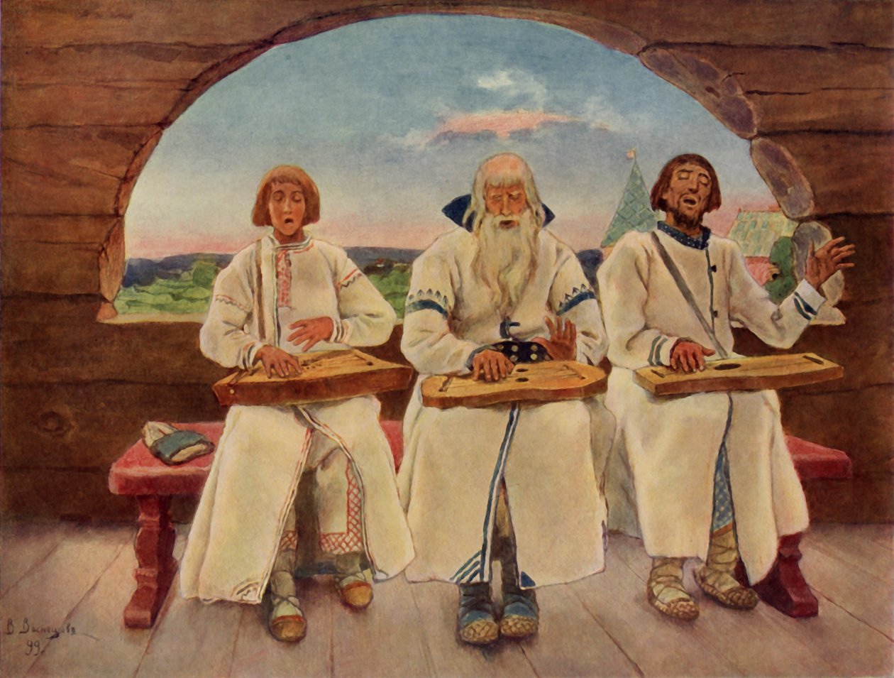 Musikerne, 1899, 1965. av Viktor Mikhaylovich Vasnetsov