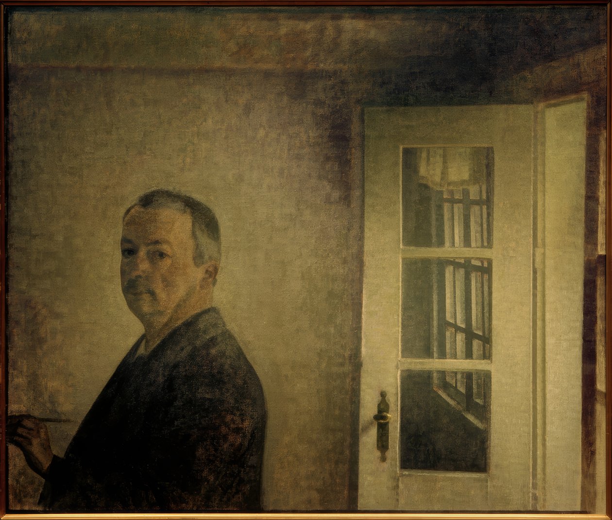 Selvportrett. "Spurveskjul" av Vilhelm Hammershoi