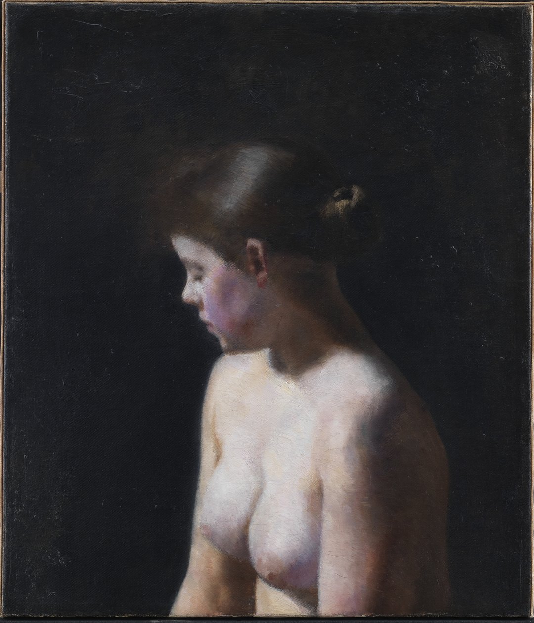 Naken kvinnelig modell av Vilhelm Hammershøi