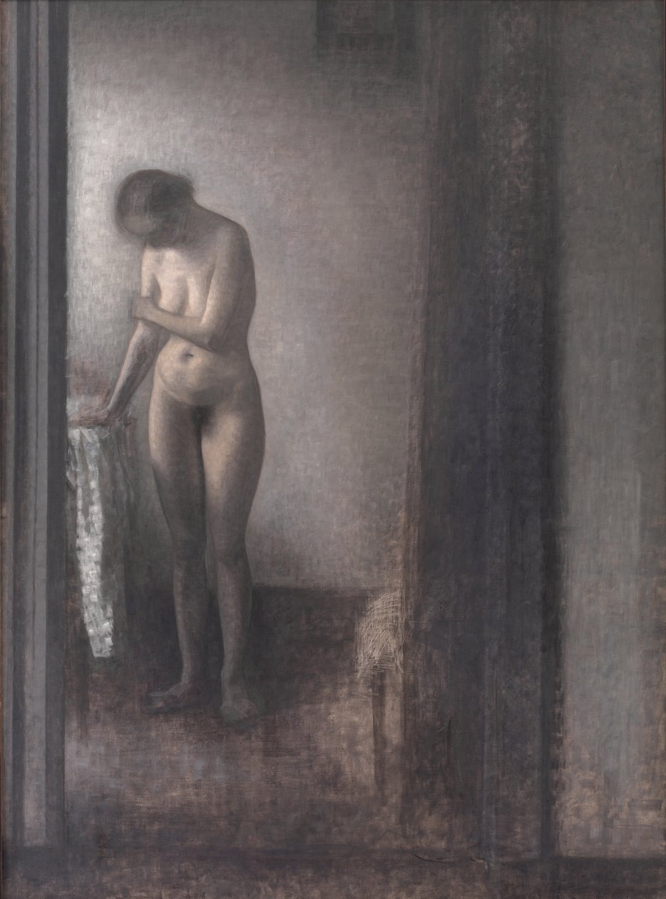 Stående naken kvinne av Vilhelm Hammershøi