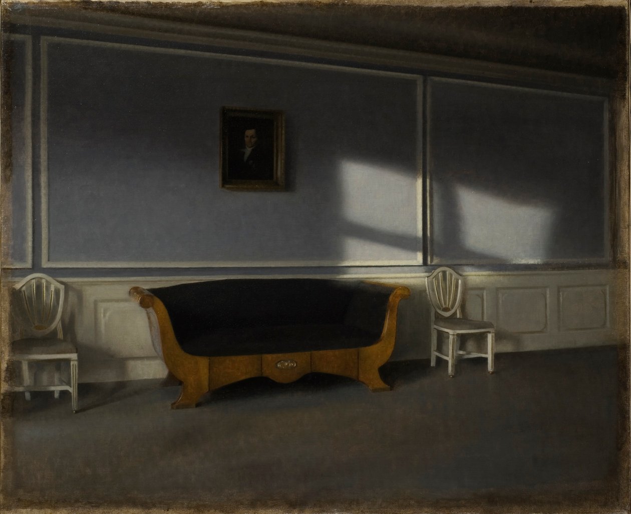 Solskinn i salongen III, 1905. av Vilhelm Hammershøi