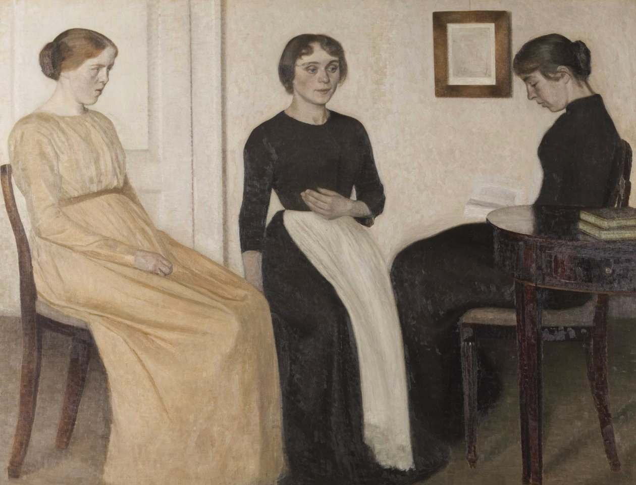 Tre unge kvinner, 1888. av Vilhelm Hammershøi