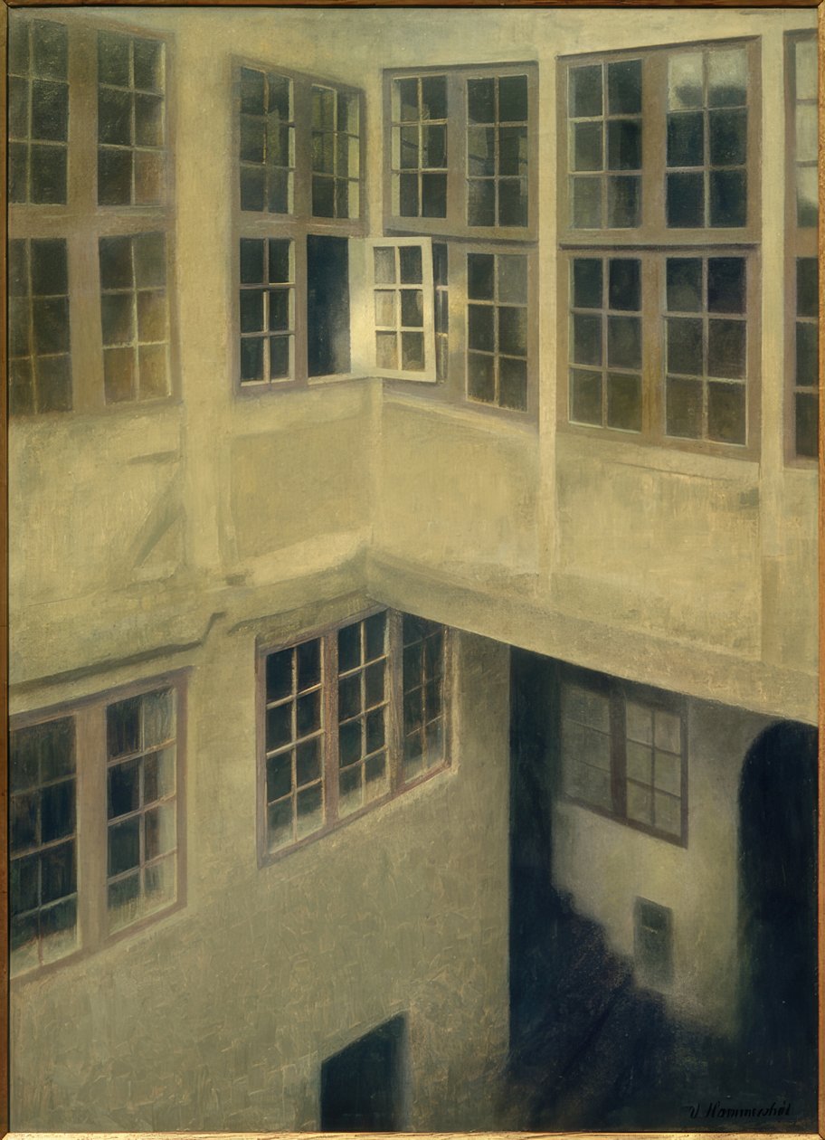 Uteplass. Strandgade 30 av Vilhelm Hammershoi
