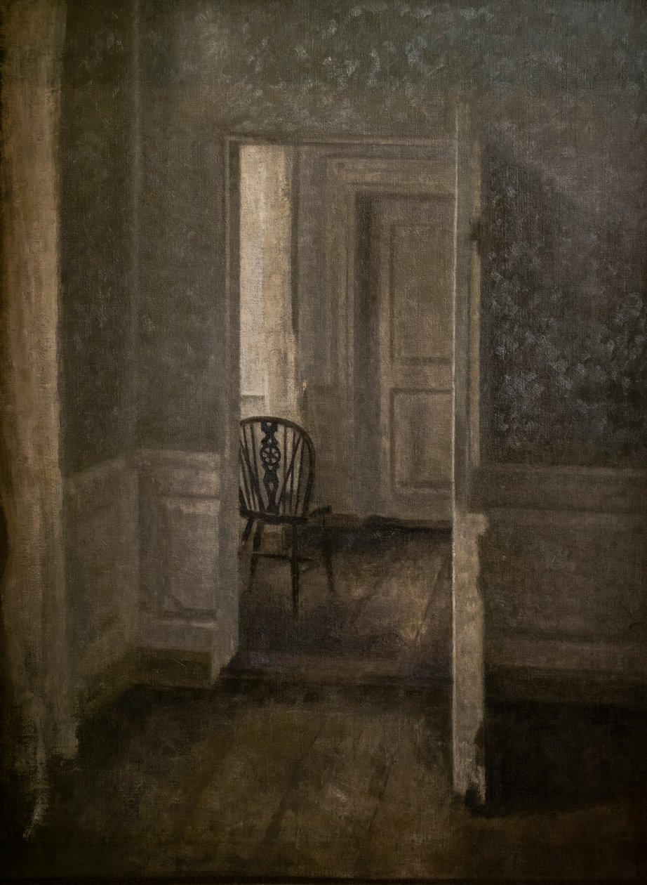 Interiør med Windsor stol av Vilhelm Hammershoi