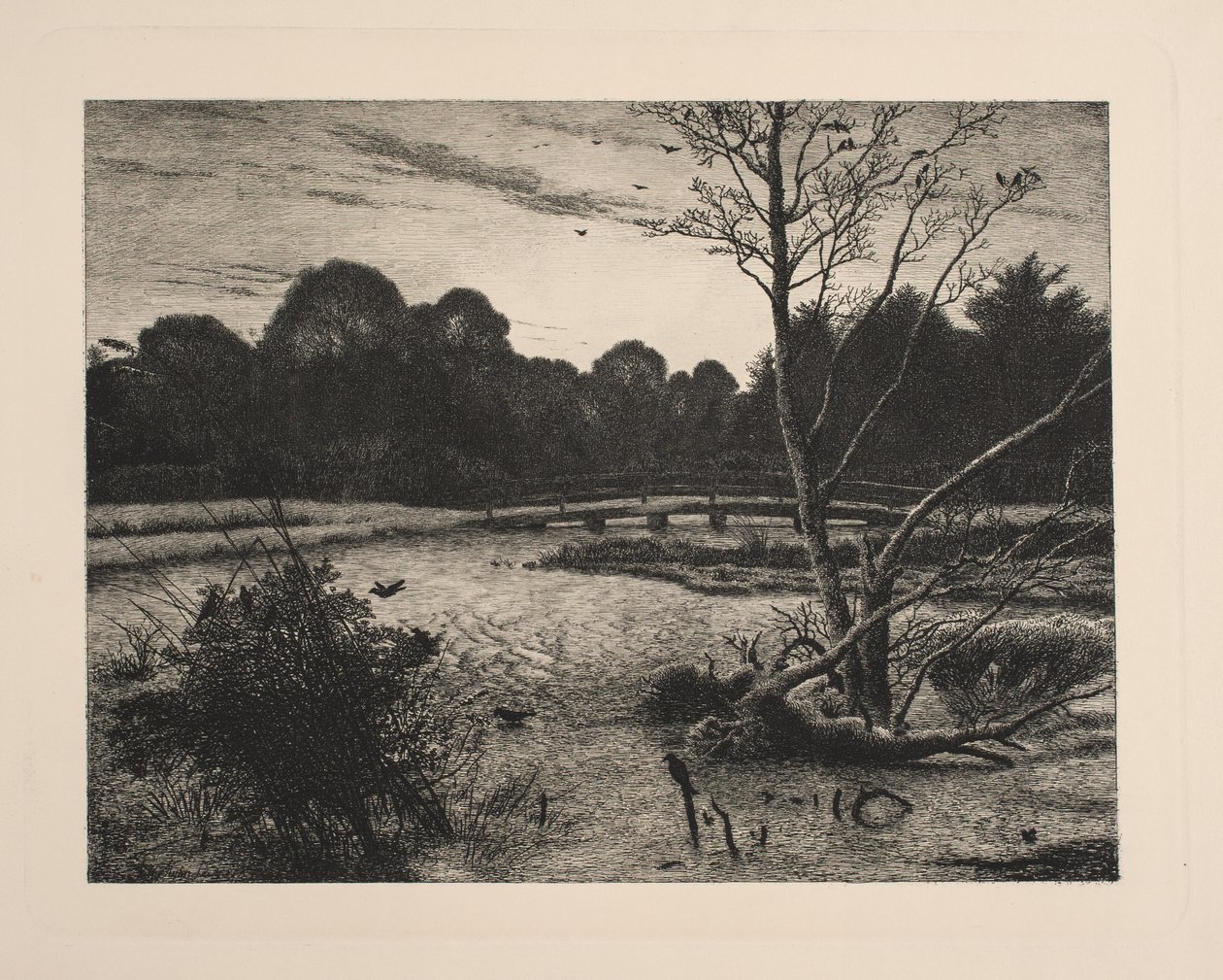 Solnedgang i en skog av Vilhelm Kyhn