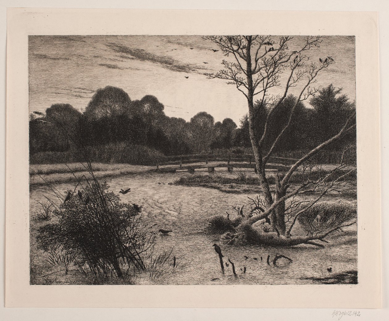 Solnedgang i en skog av Vilhelm Kyhn
