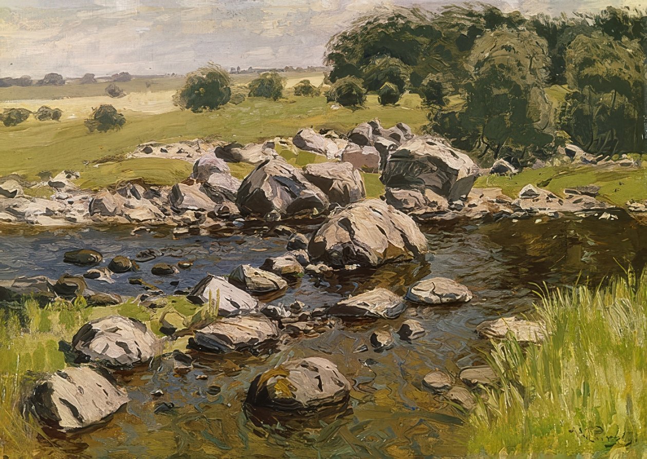 Landskap med steiner. Rundt 1910 av Vilhelms Purvitis