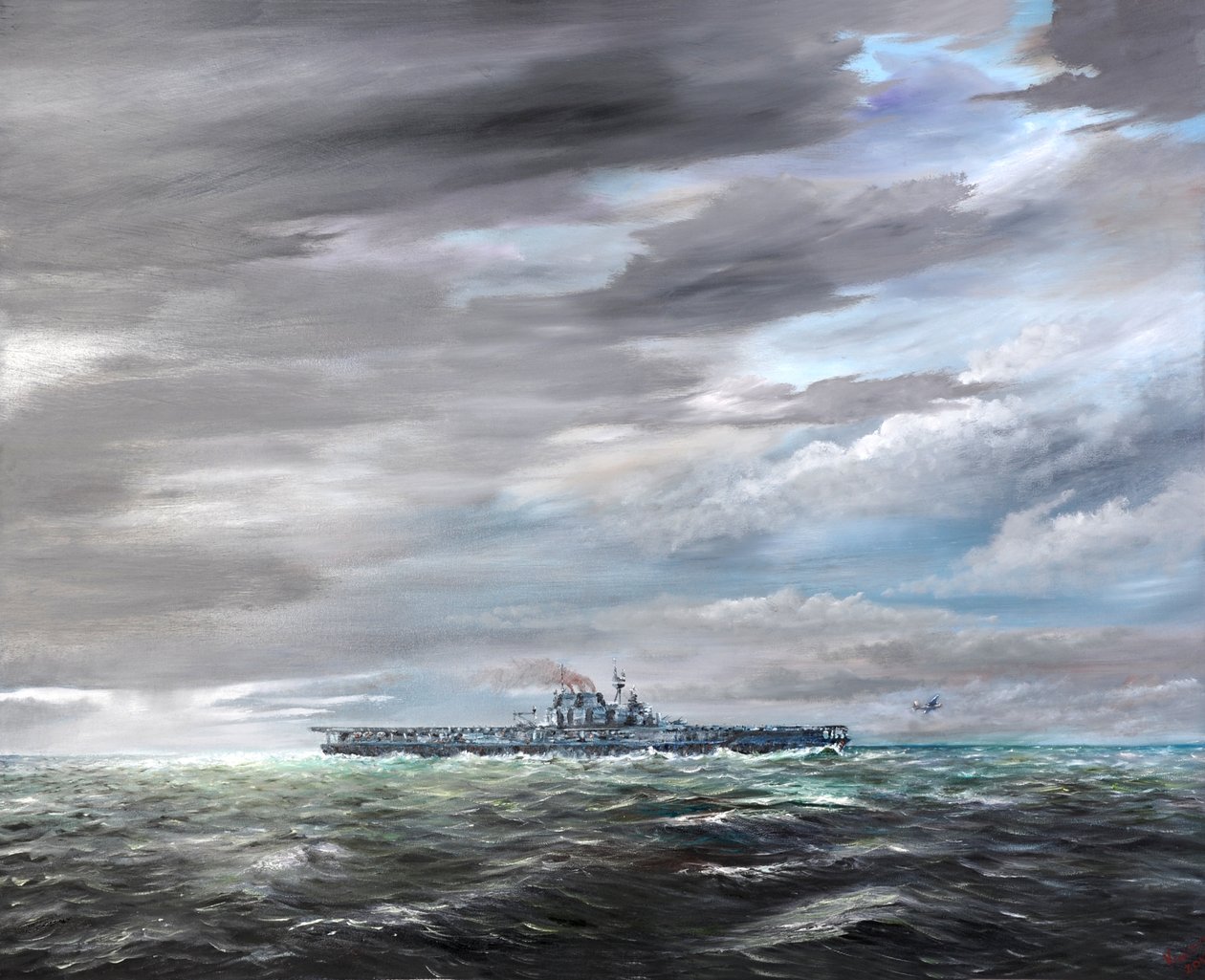 The Last B25-B flyr fra USS Hornet 18. april 1942, 2019, av Vincent Alexander Booth