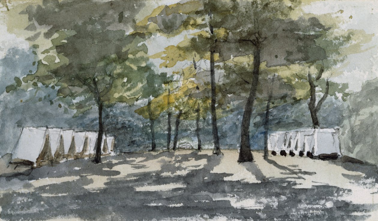 Telt ved byrået, Arizona, 1869-71 (wc på papir) av Vincent Colyer