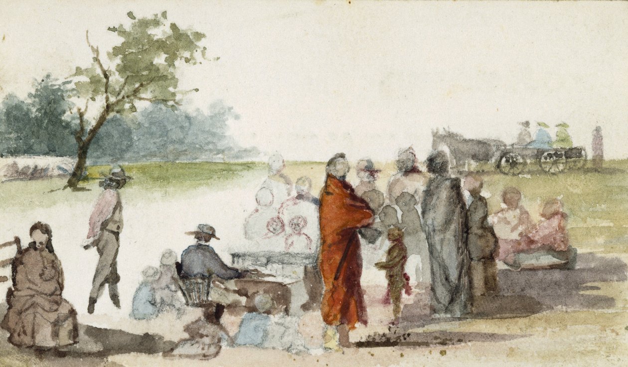 Organisten, 1869-71 (wc på papir) av Vincent Colyer