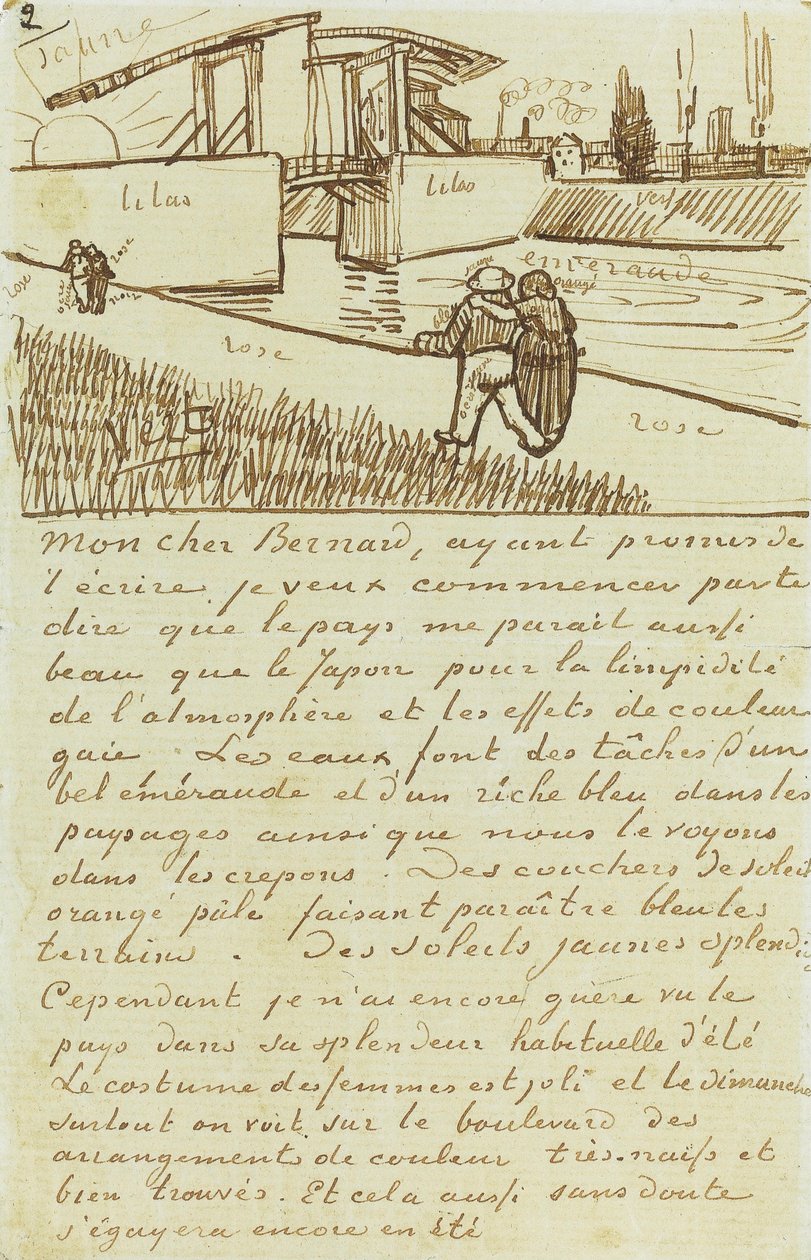 Langlois Bridge nær Arles (The Drawbridge) av Vincent van Gogh