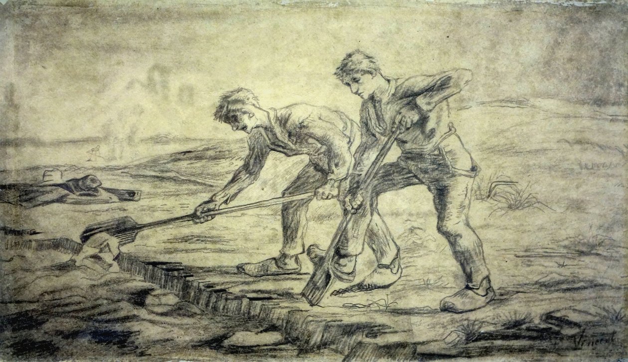 Graverne ved Van Gogh -huset i Cuesmes av Vincent van Gogh