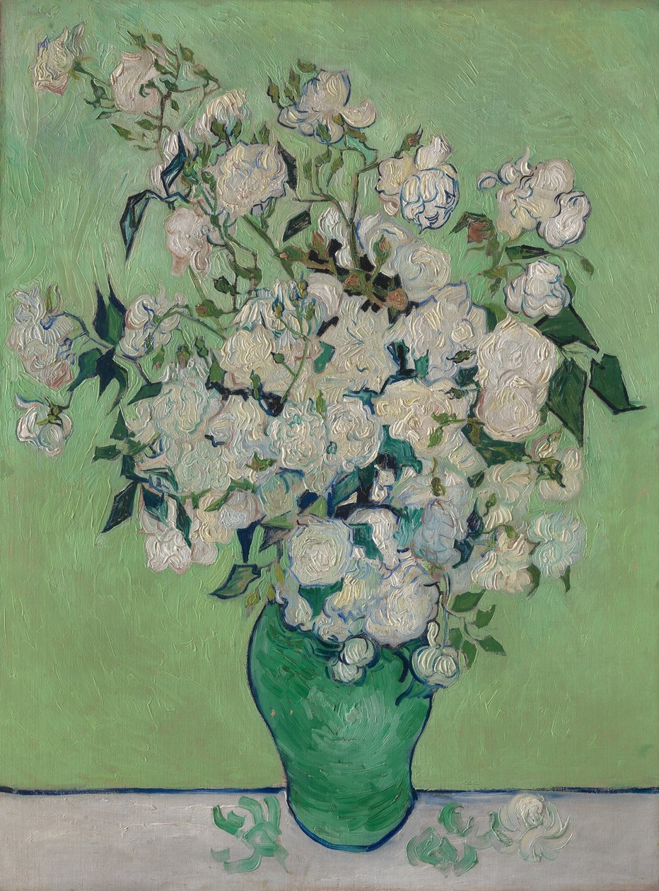 En vase med roser, 1890 av Vincent van Gogh