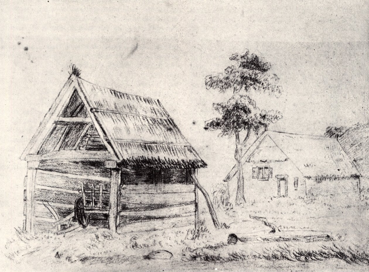 Låve og våningshus av Vincent van Gogh