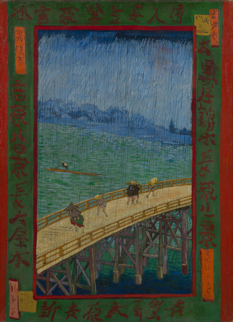 Bro i regnet (etter Hiroshige) av Vincent van Gogh