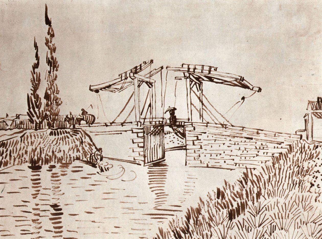 The Anglois Bridge at Arles (The Drawbridge) av Vincent van Gogh
