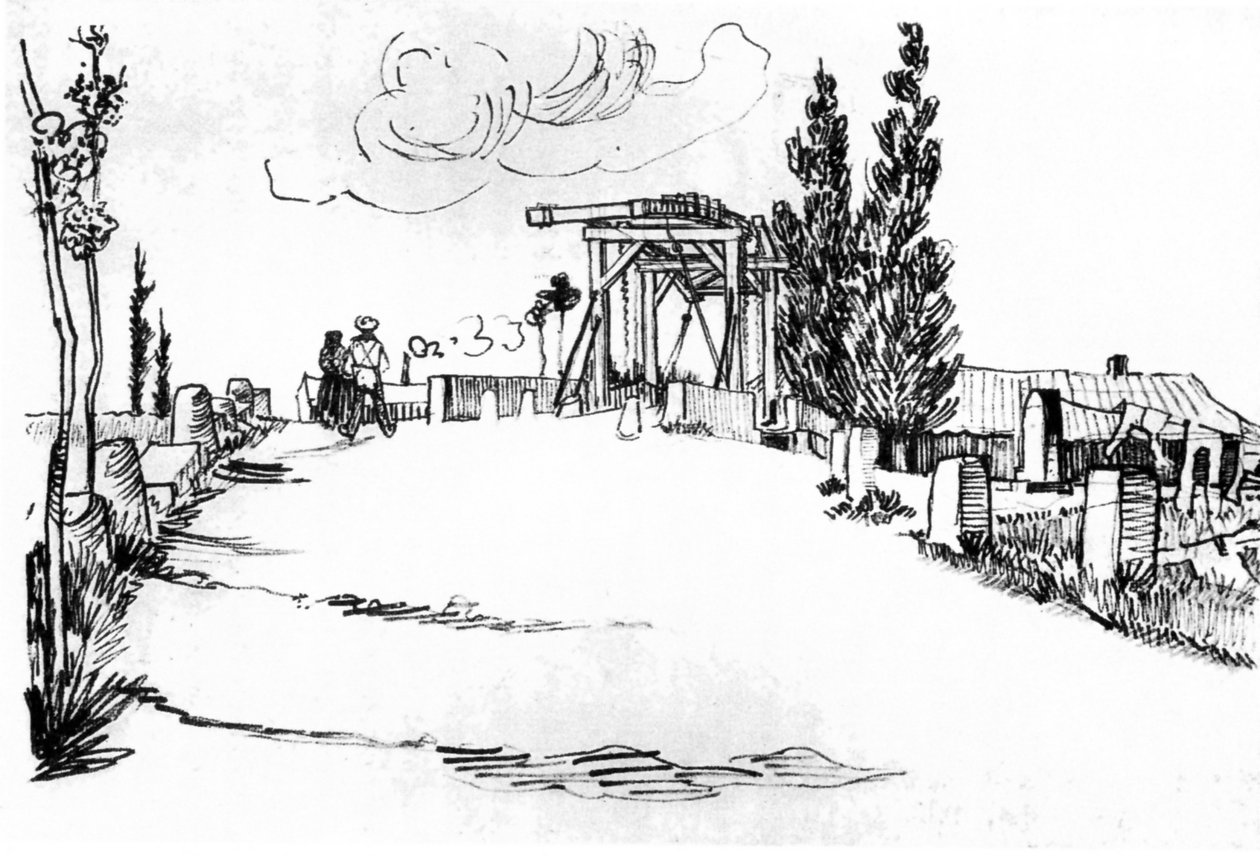 Langlois Bridge nær Arles (The Drawbridge) av Vincent van Gogh