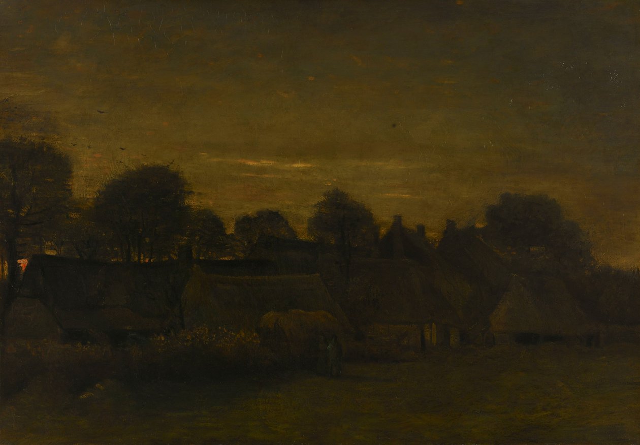 Farming Village ved Twilight, 1884 av Vincent van Gogh