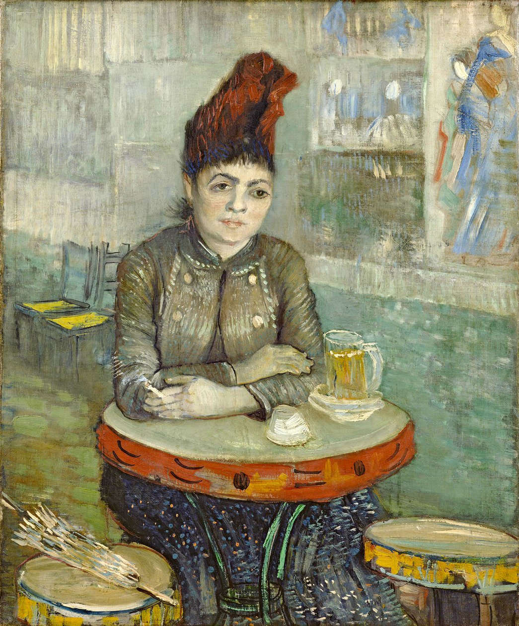 I kafeen: Agostina Segatori i Le tambourin av Vincent van Gogh