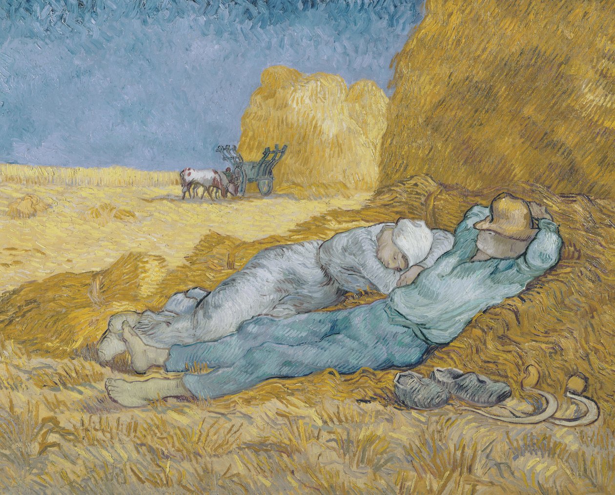 Noon, eller The Siesta, etter Millet, 1890 av Vincent van Gogh