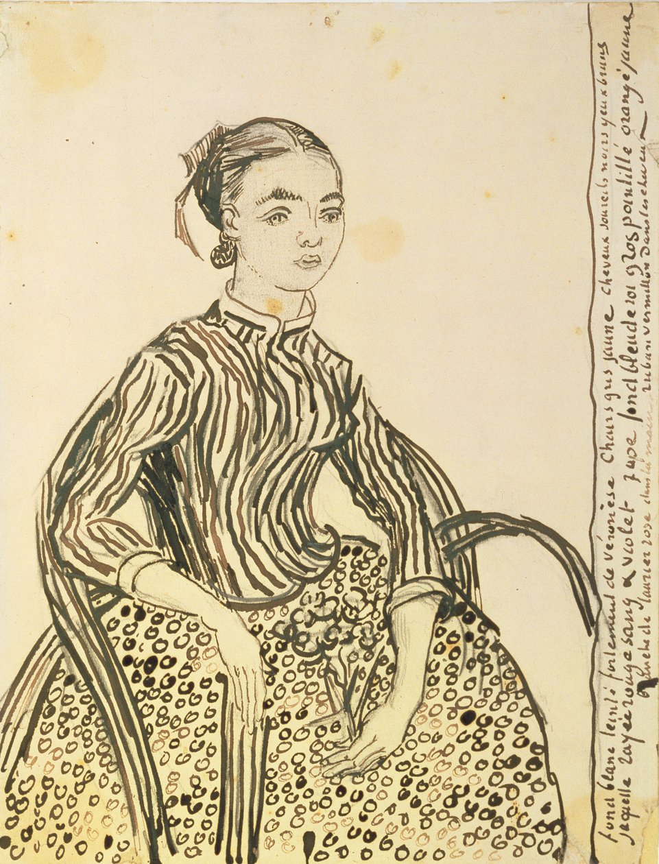 Portrett av en ung jente, 1888 (blekk på papir) av Vincent van Gogh