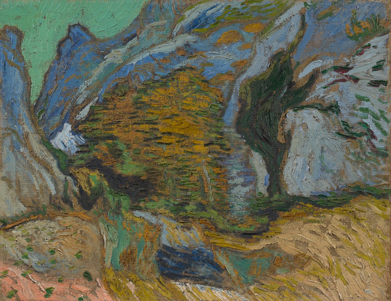 Ravine med en liten bekk av Vincent van Gogh