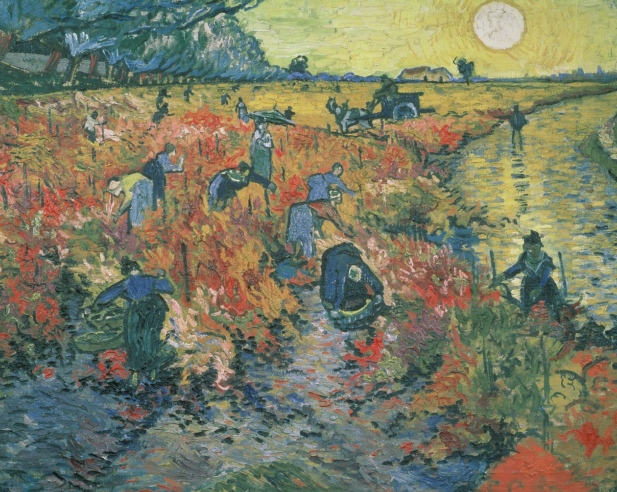 Røde vingårder i Arles, 1888 av Vincent van Gogh