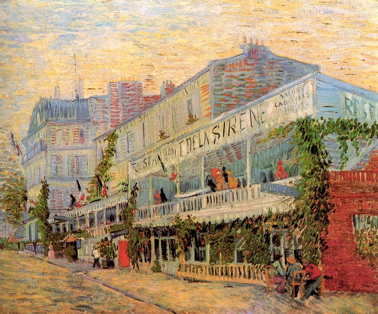 Restaurant De la Sirène på Asnières av Vincent van Gogh