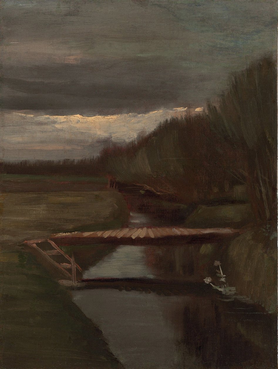 Grøft og liten bro av Vincent van Gogh