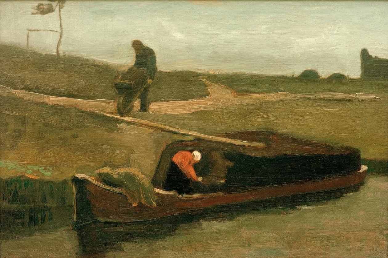 Torvbåt med to figurer av Vincent van Gogh