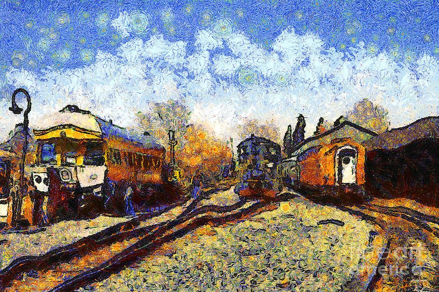 Togstasjon av Vincent van Gogh
