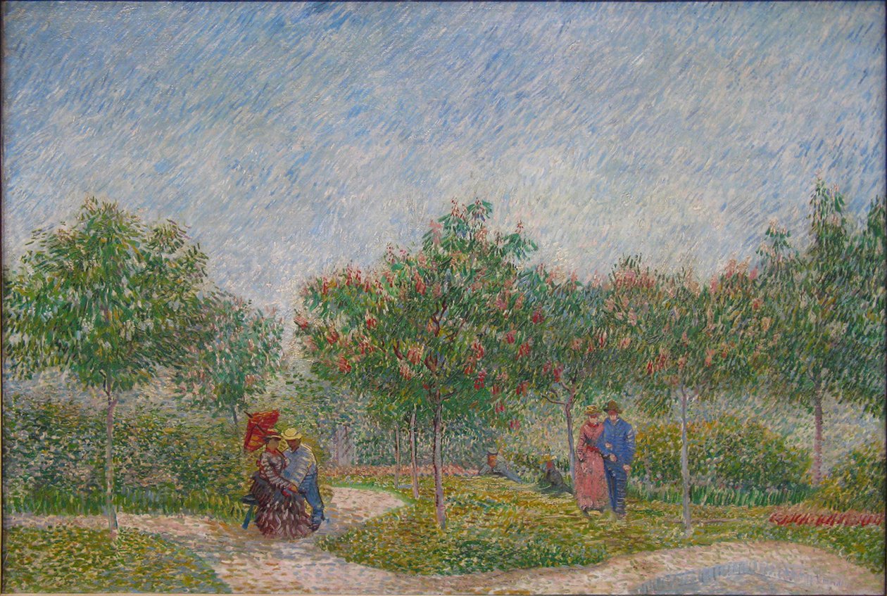Forelskede par i Voyer dArgenson -parken i Asnières av Vincent van Gogh