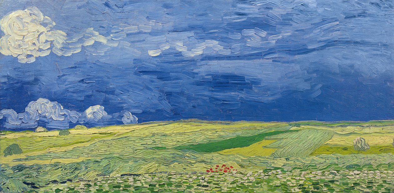 Wheatfields under Thunderclouds, 1890 av Vincent van Gogh