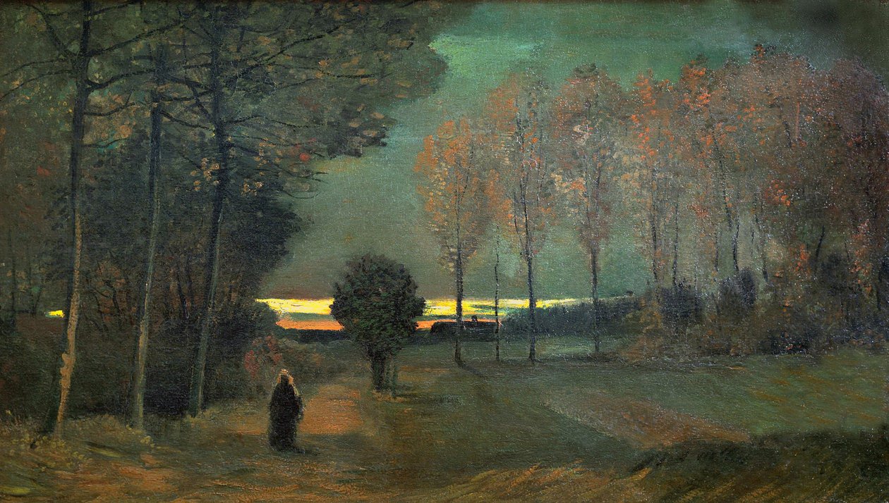 Høstlandskap om kvelden, 1884. av Vincent van Gogh