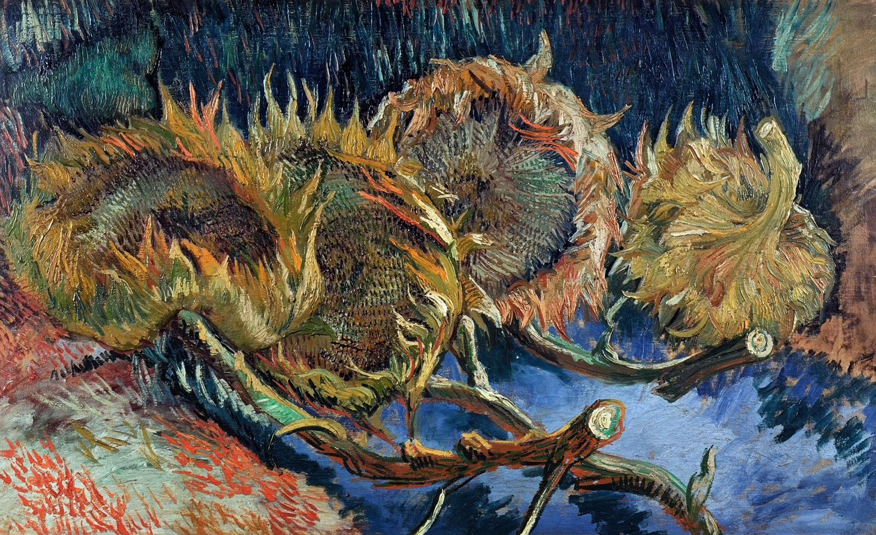 Fire kuttede solsikker, 1887. av Vincent van Gogh