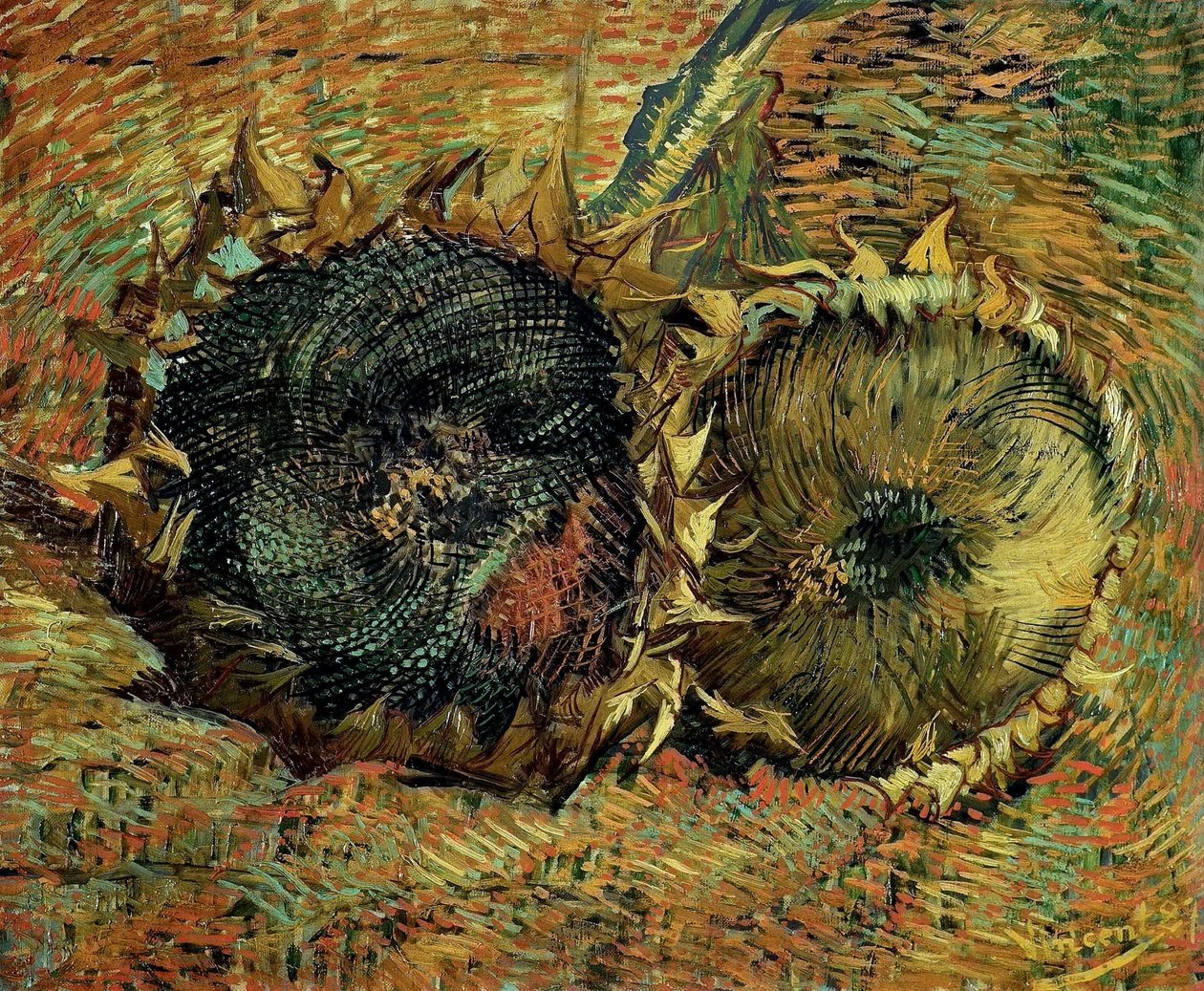 To kuttede solsikker, 1887. av Vincent van Gogh