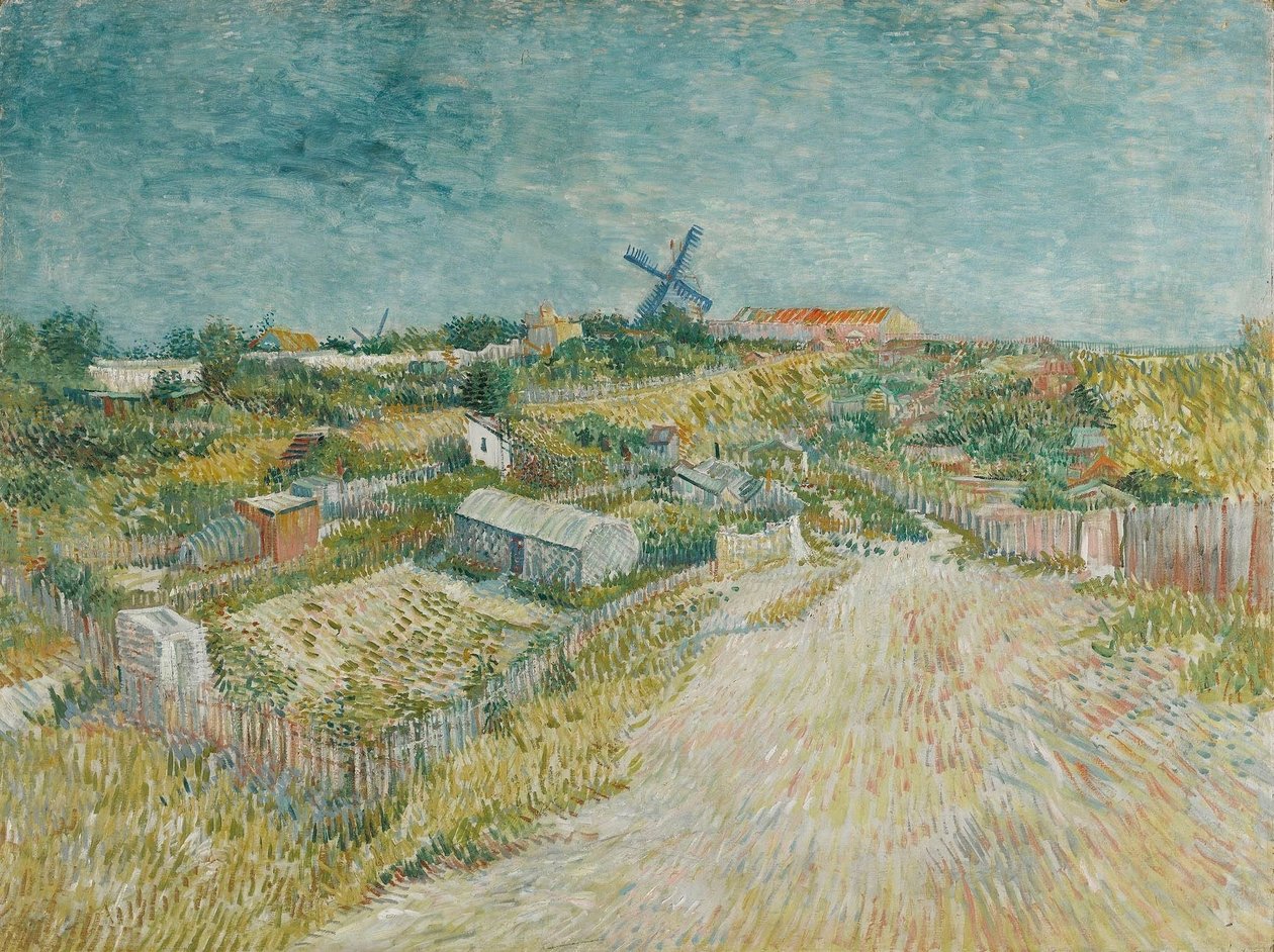 Grønnsakshager i Montmartre, 1887. av Vincent van Gogh