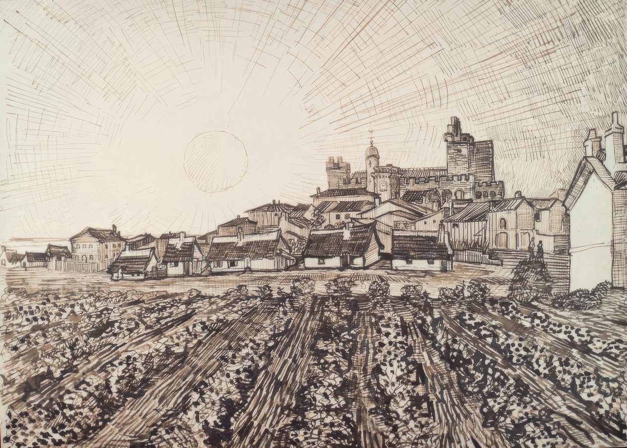 Utsikt over les Saintes-Maries av Vincent van Gogh