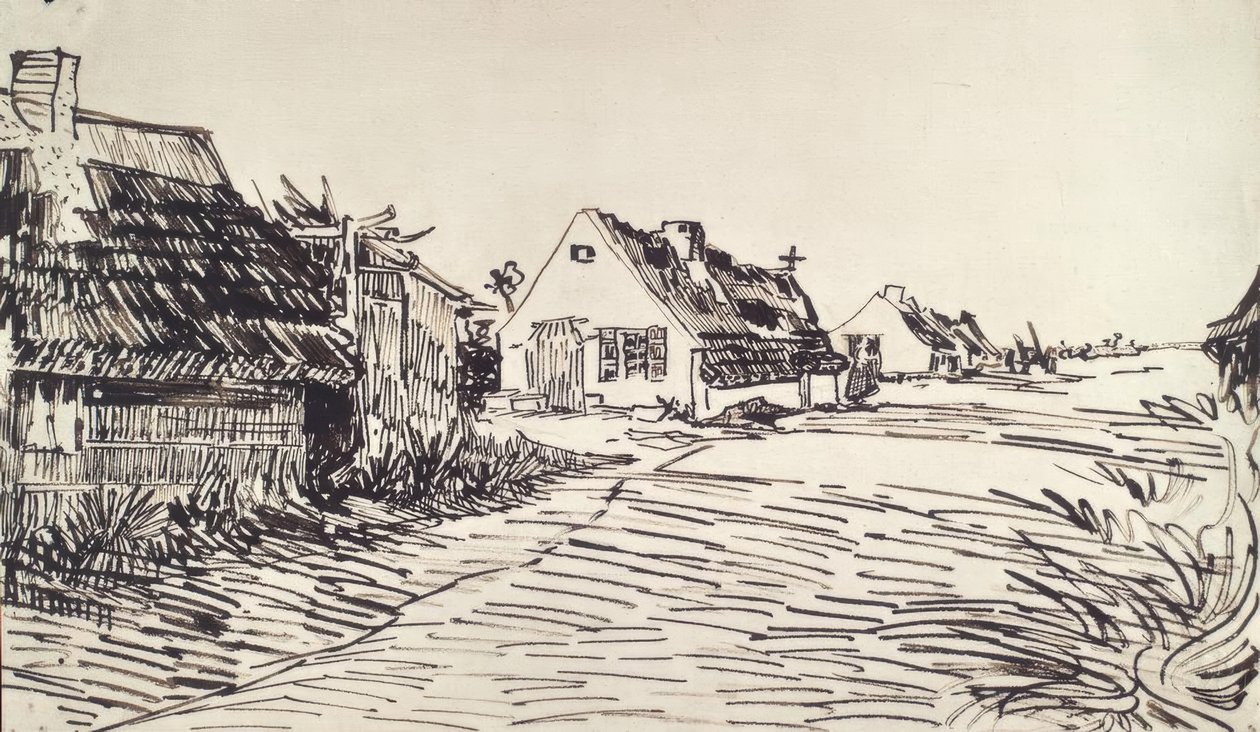 Dorfstraße av Vincent van Gogh