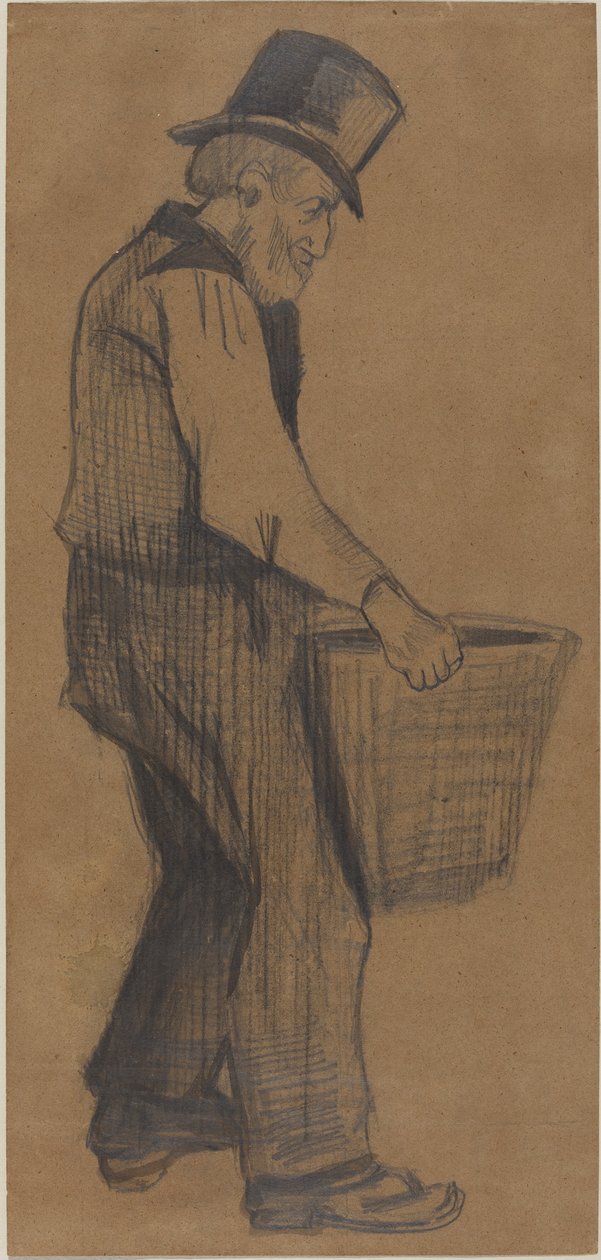 Gammel mann som bærer en bøtte, 1882. av Vincent van Gogh
