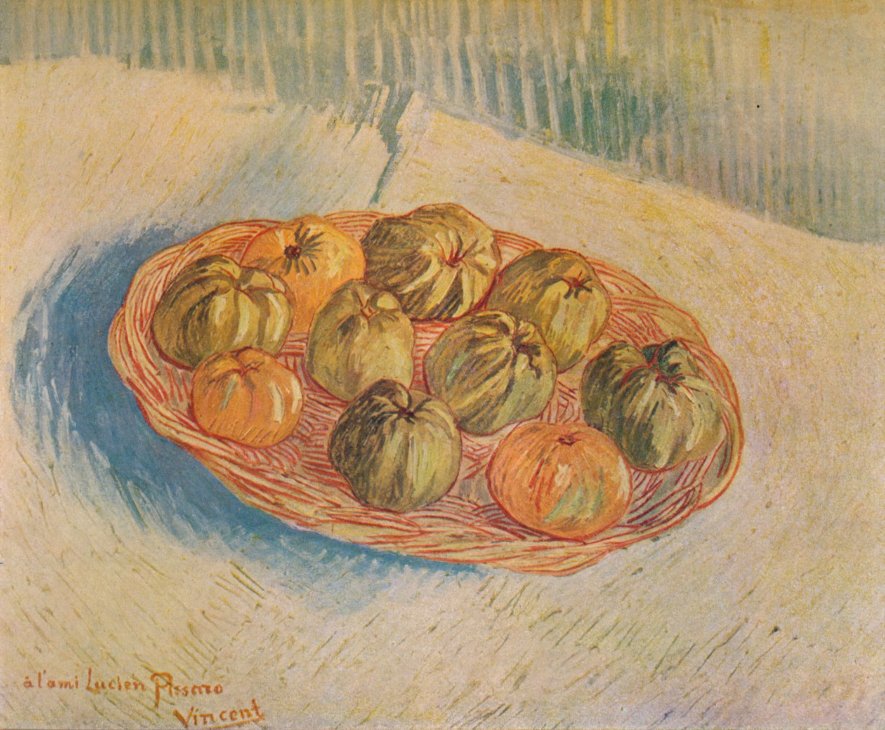 Kurv fylt med epler, 1887 av Vincent van Gogh