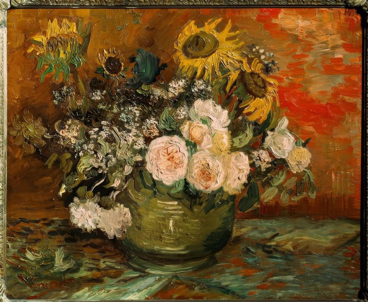 Roser og solsikker av Vincent van Gogh