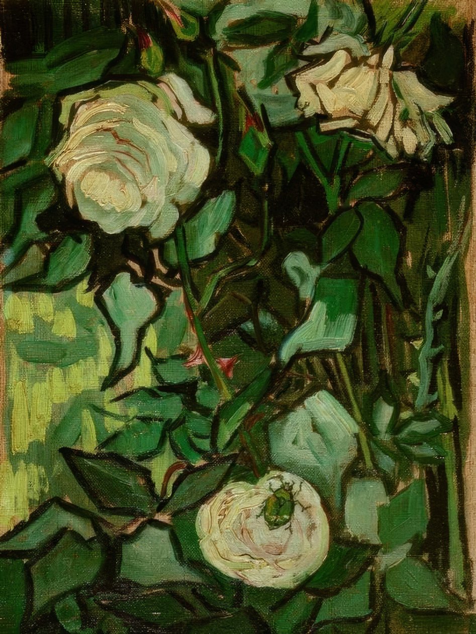 Roser og en bille av Vincent van Gogh