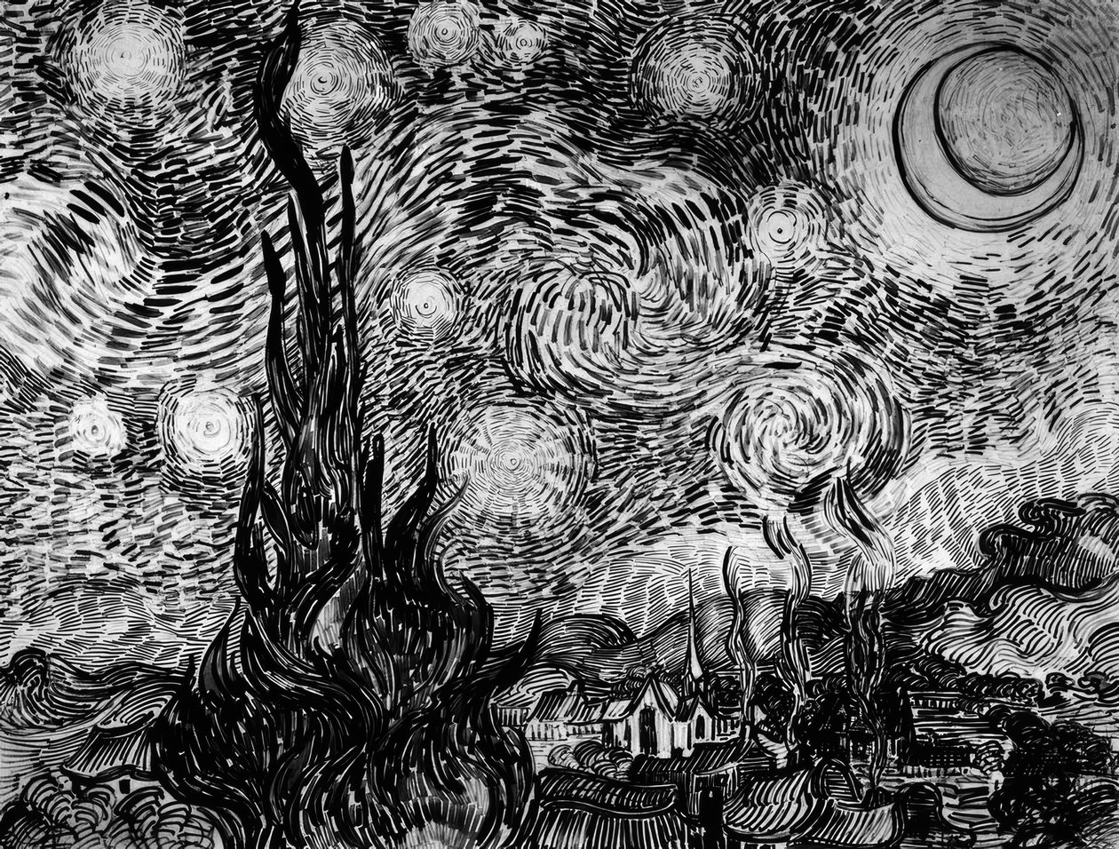Stjerneklar natt av Vincent van Gogh