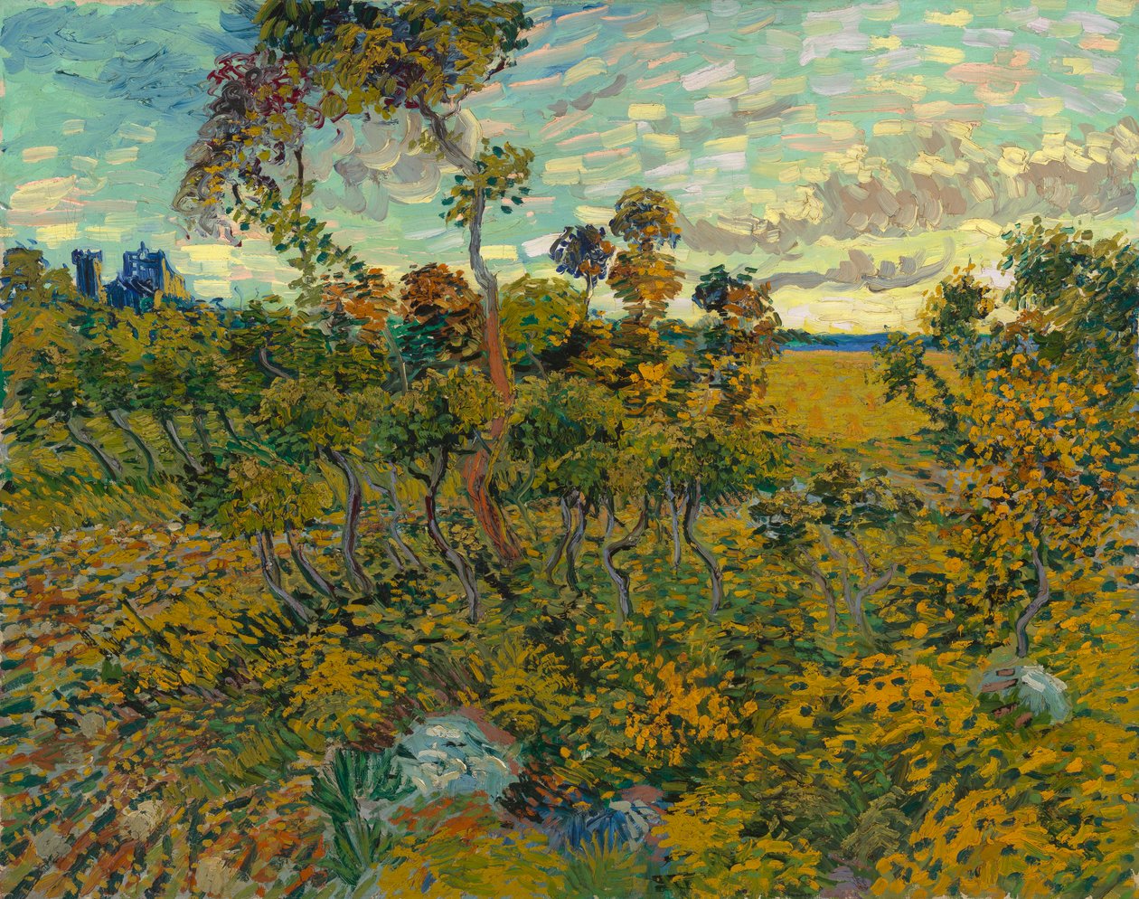 Solnedgang ved Montmajour av Vincent van Gogh