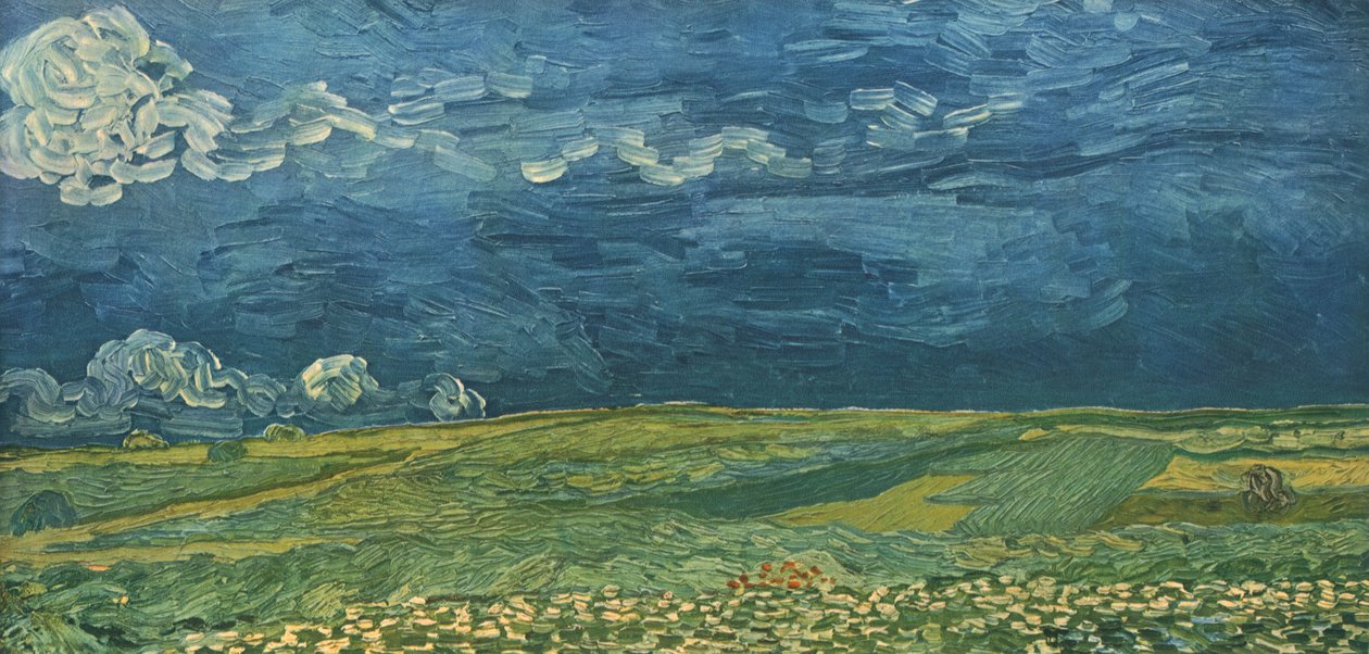 Wheatfields under Thunderclouds, juli 1890, 1947. av Vincent van Gogh