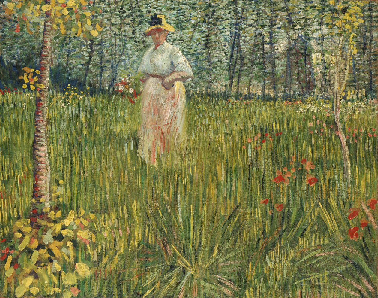Kvinne i en hage, 1887 av Vincent van Gogh