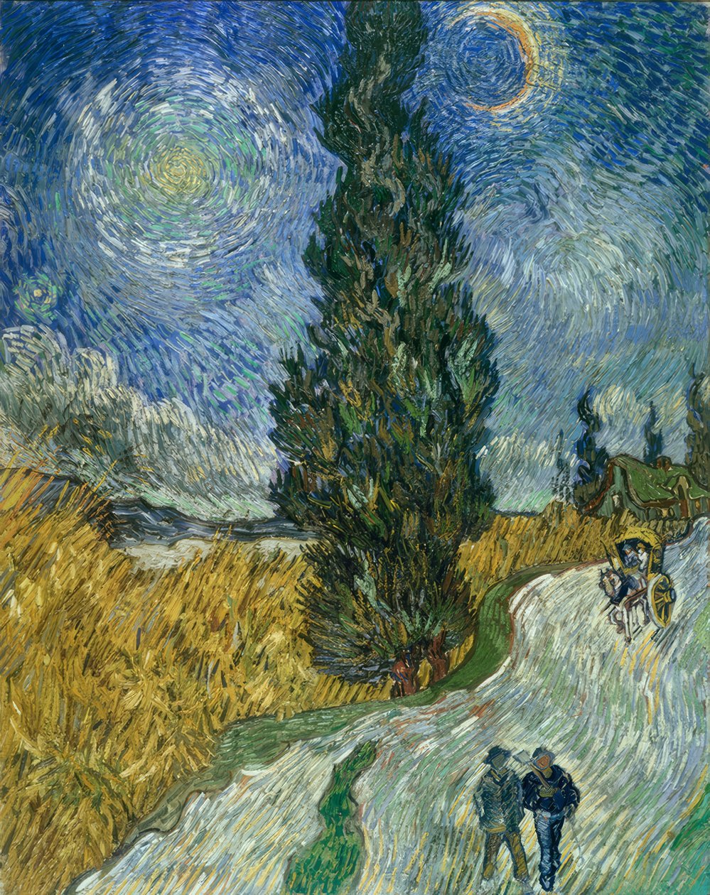 Sypresssti under stjernehimmelen av Vincent van Gogh