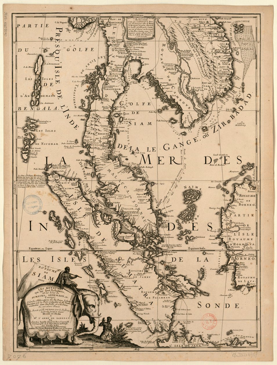 Rute fra Brest til kongeriket Siam av Vincenzo Maria Coronelli
