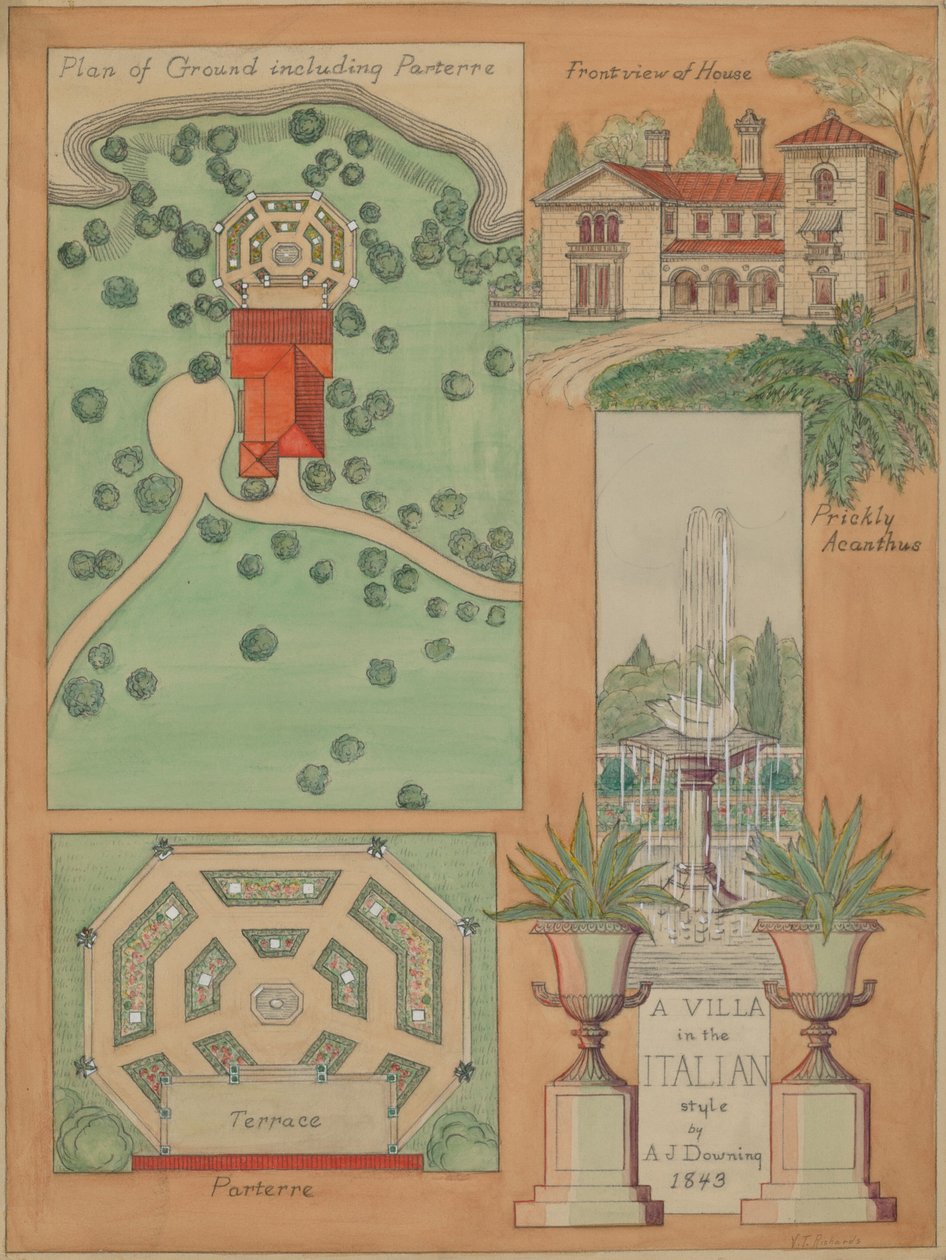 Villa i italiensk stil, ca. 1936. av Virginia Richards